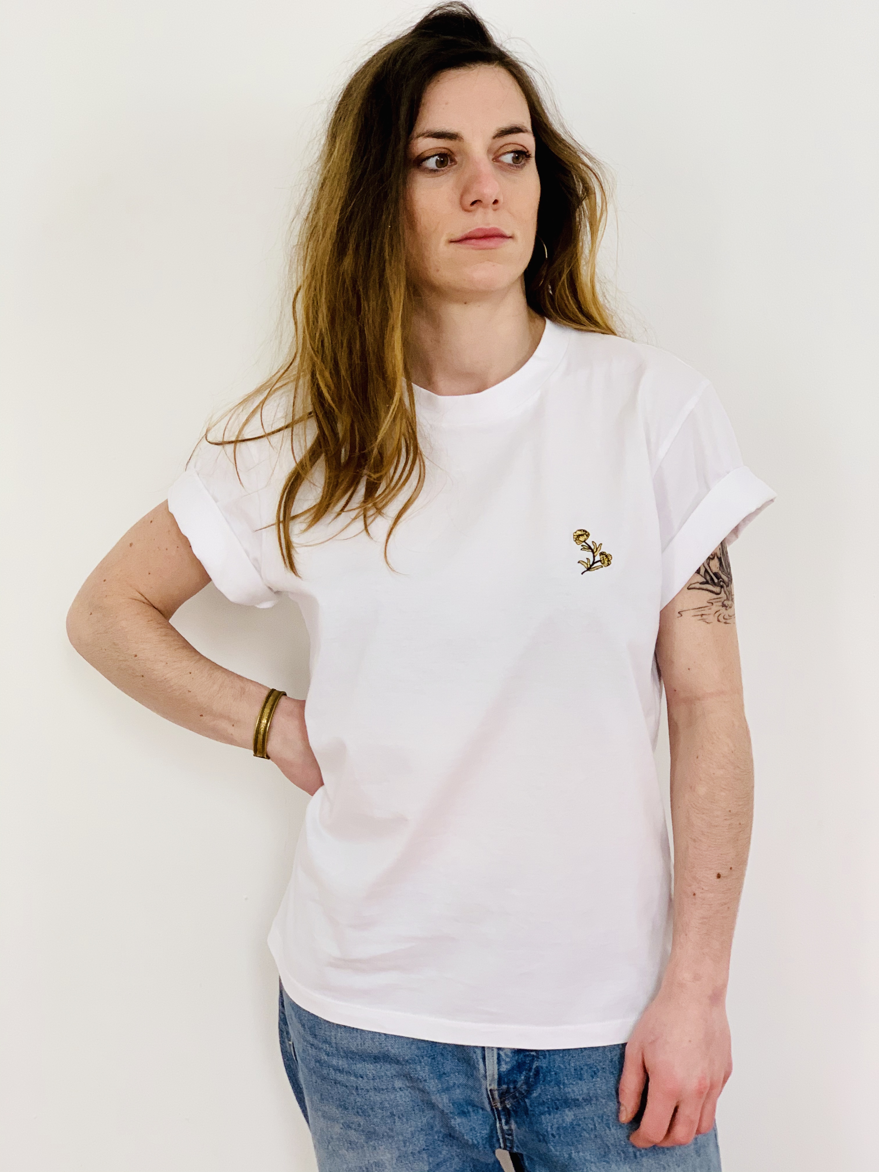 Célia Lobo - T-Shirt FLOR White - 100% Organic Cotton