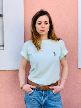 Célia Lobo - T-shirt FLOR Mint - 100% Organic Cotton